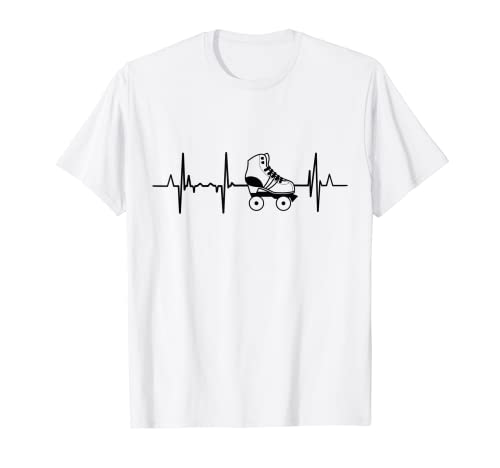 I love Roller Skates Skating Heartbeat T-Shirt