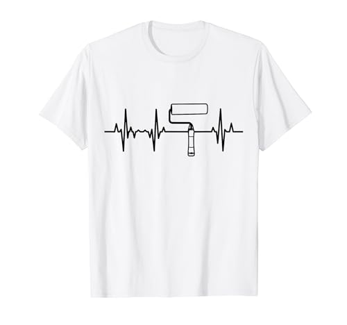 Painting Roller Heartbeat Tradesman Craftsmanship T-Shirt