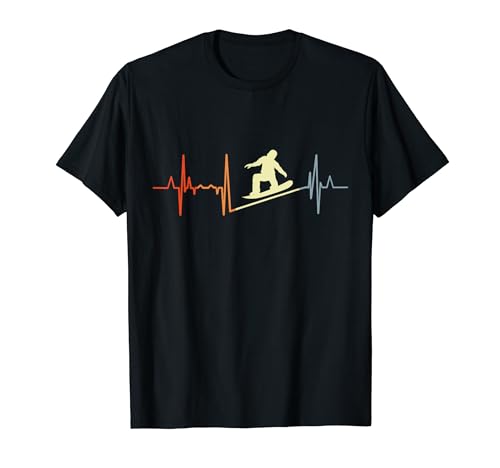 Vintage Snowboarding Heartline Snowboarder Heartbeat T-Shirt