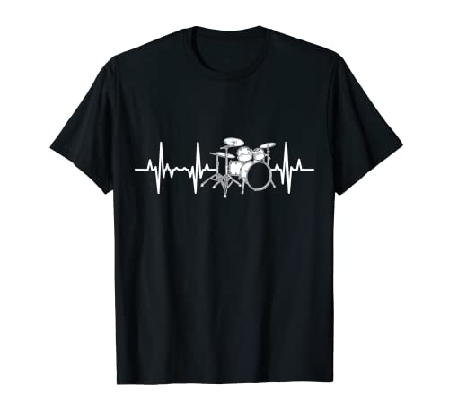 Drum Set Heartbeat ECG Music Band Drum Kit T-Shirt